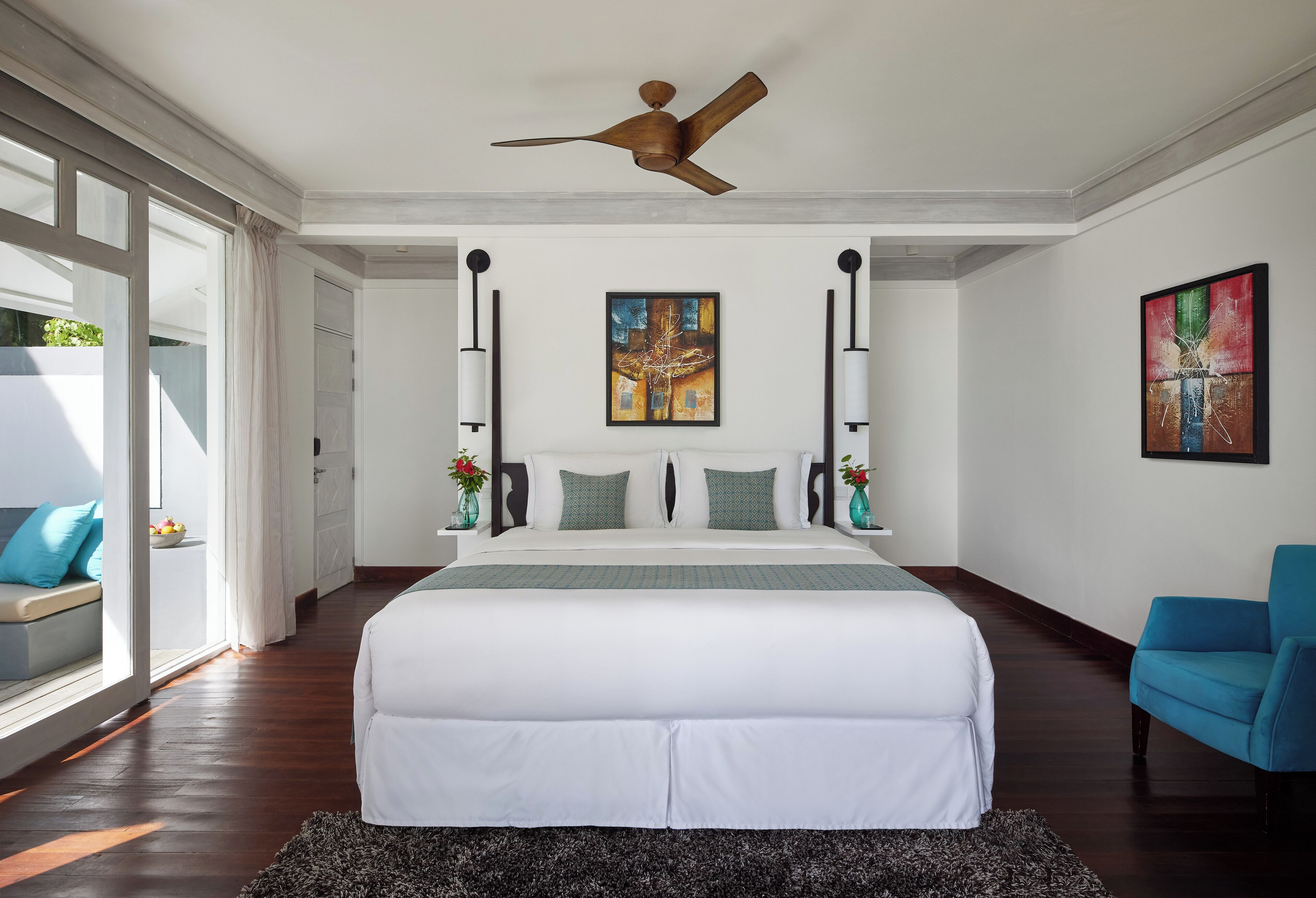 two bedroom duplex beach villa with private pool | premium bedding, down duvets, memory-foam beds, minibar