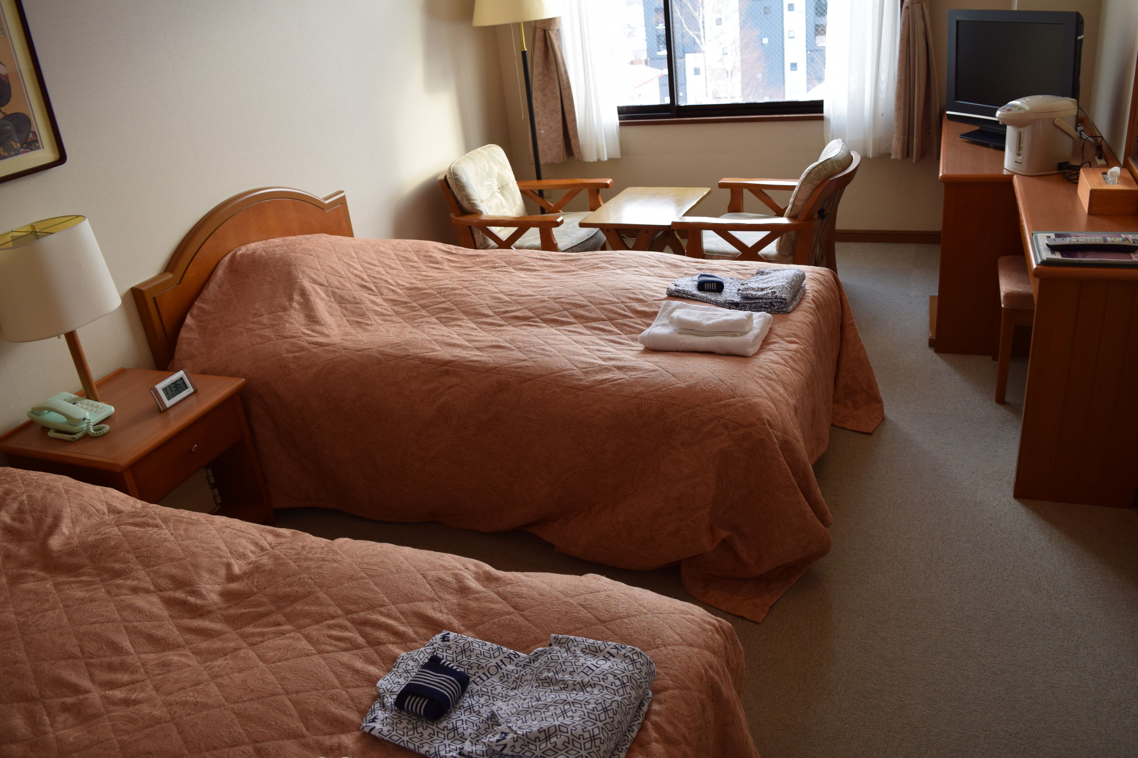yotei wing twin room, non smoking (with private bathroom) | free wifi, bed sheets