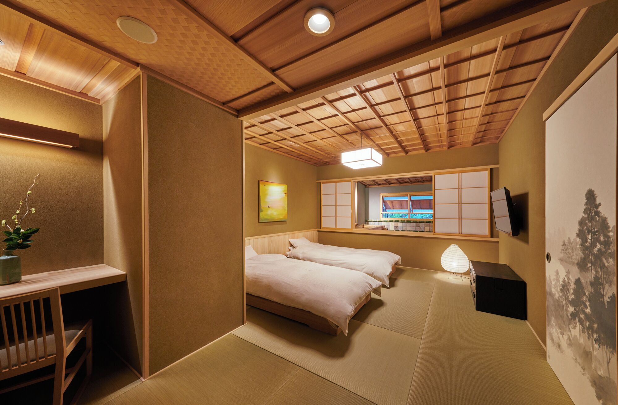 Japanese Western Style Room with Open air bath, Non Smoking | Down comforters, in-room safe, individually decorated, free WiFi