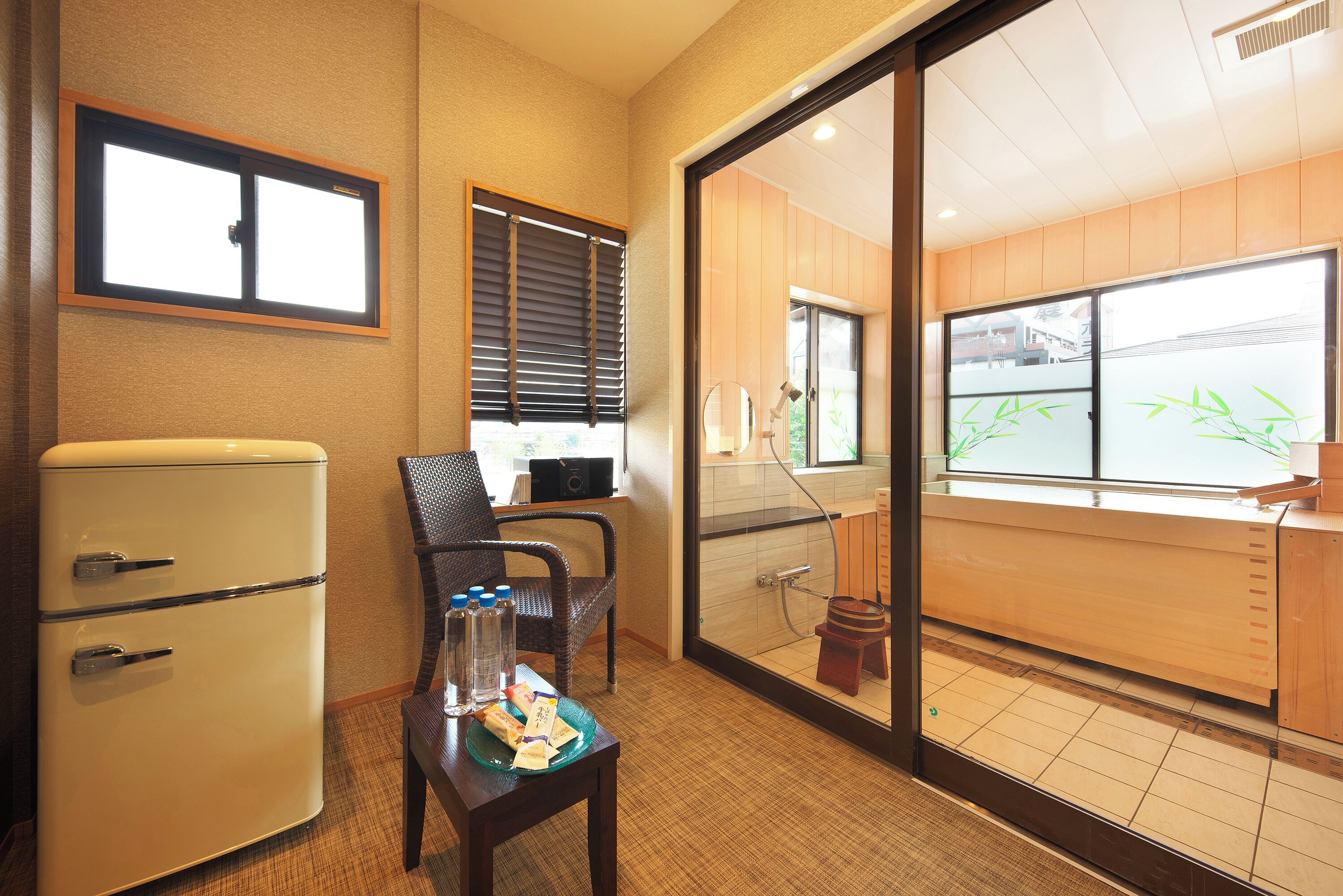 room with semi-open-air bath misaka, non smoking | bathroom | deep-soaking bathtub, free toiletries, hair dryer, slippers
