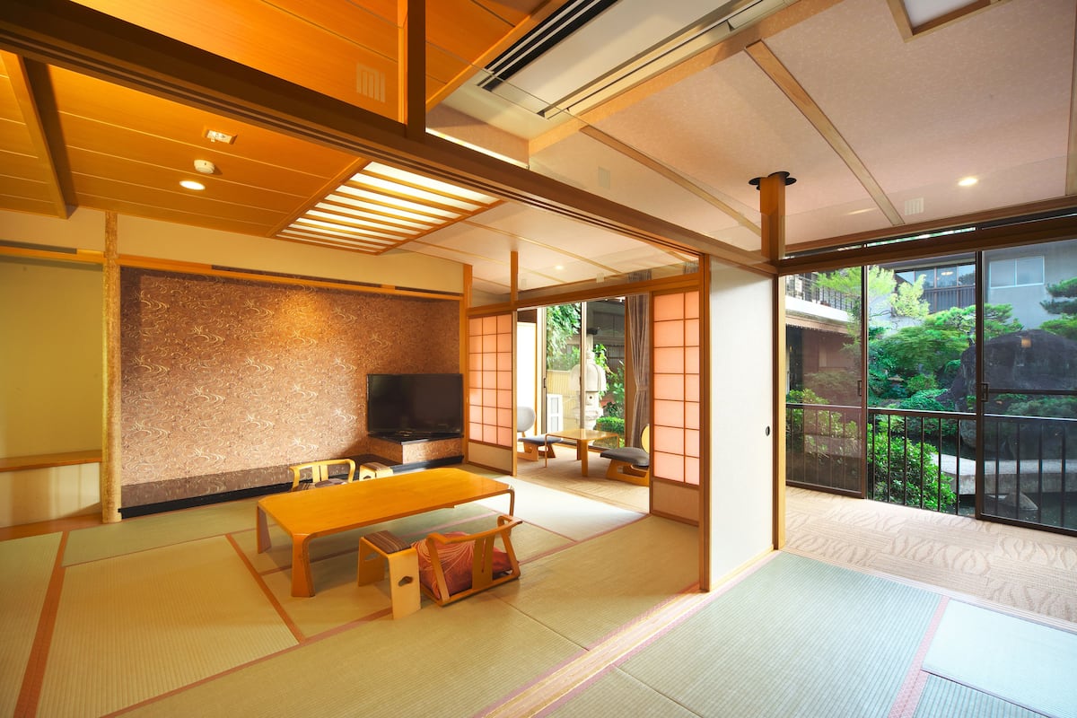 Guest room with hinoki bath and nima (Japanese cypress bath) Motosu, Non-smoking | Premium bedding, in-room safe, blackout curtains, soundproofing