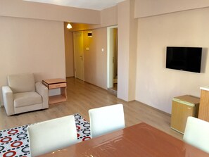 Economy Condo, 1 Double Bed | Living area | 32-inch LCD TV with satellite channels, TV - Elit Apartments (Corlu)