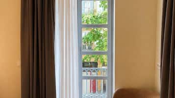 Exterior double or twin room with city view | View from room