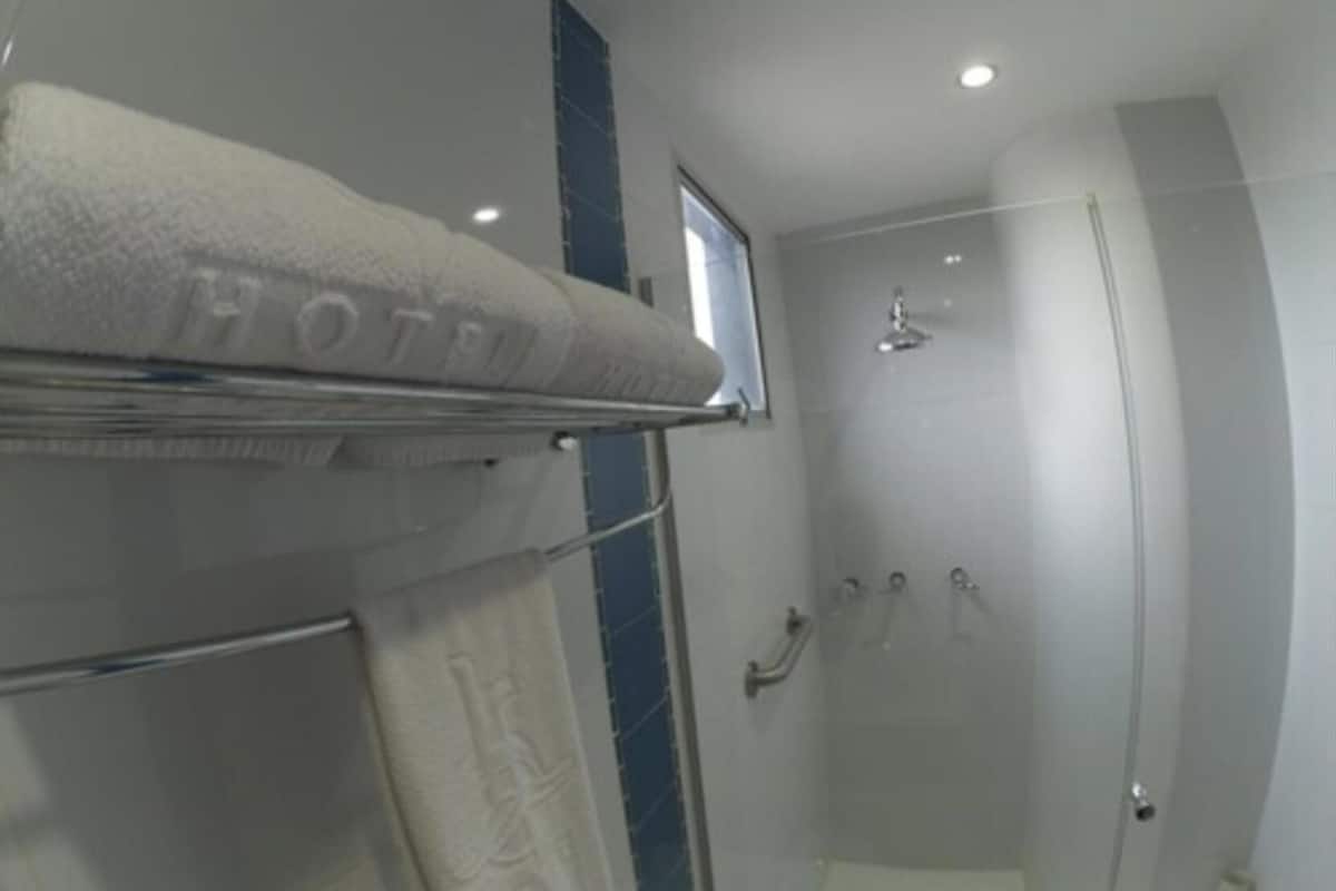 Bathroom | Shower, free toiletries, hair dryer, towels