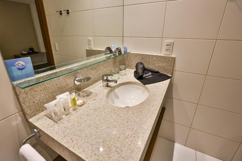 business room | bathroom | shower, free toiletries, hair dryer, towels