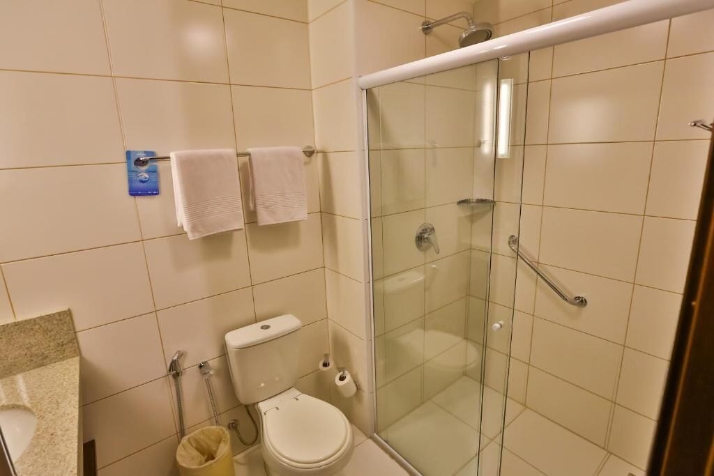 superior double room | bathroom | shower, free toiletries, hair dryer, towels