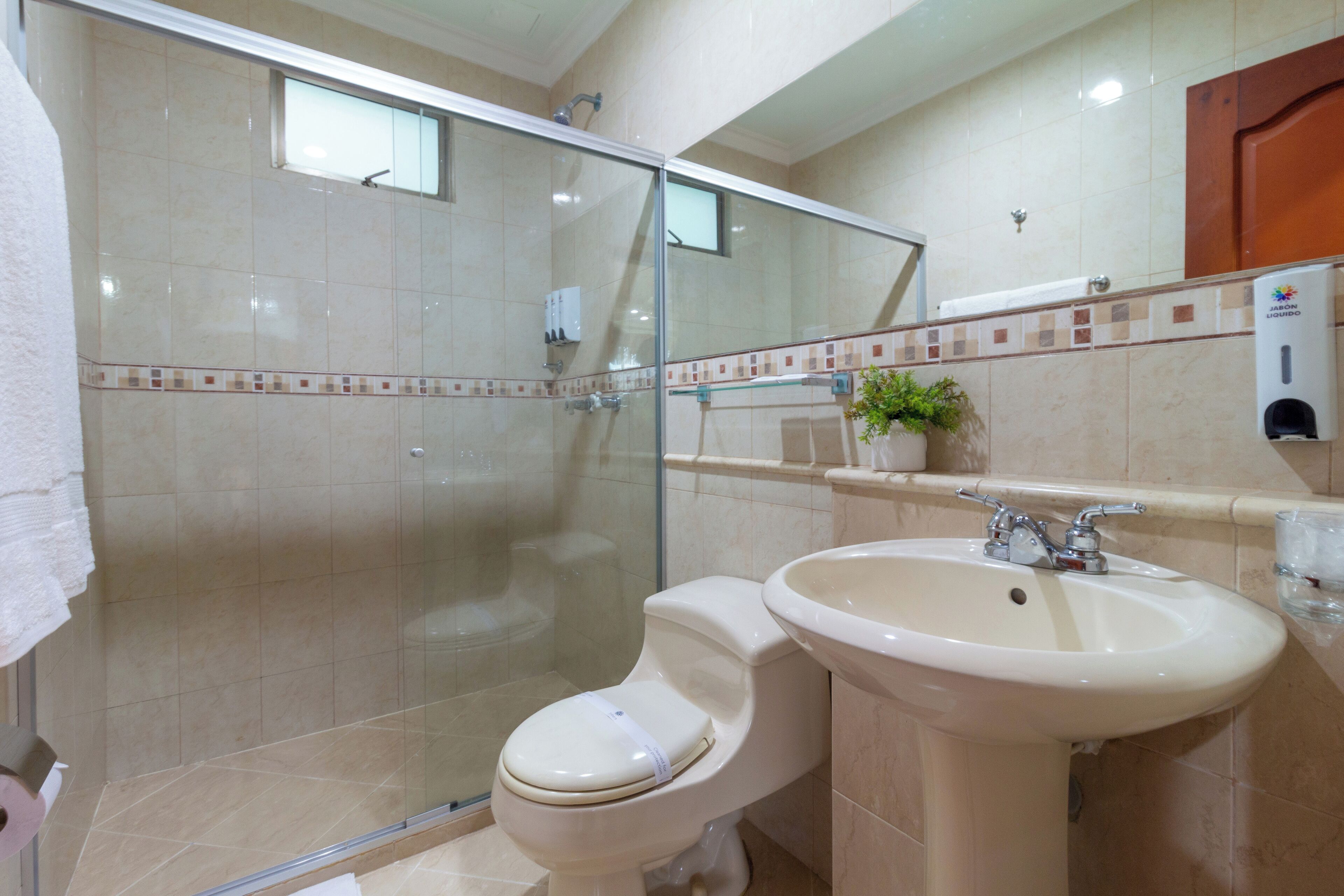 suite | bathroom | shower, towels