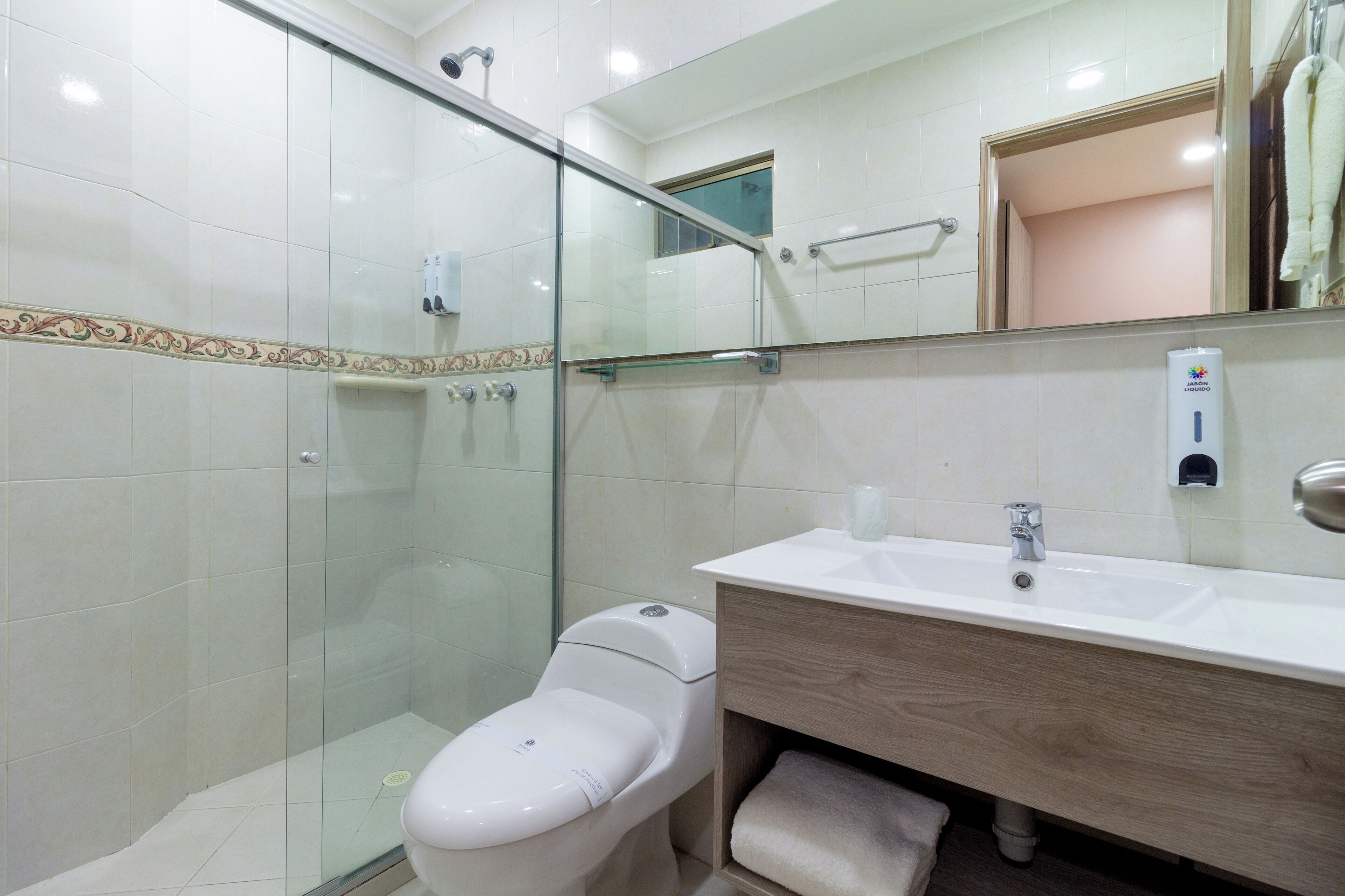 standard room | bathroom | shower, towels