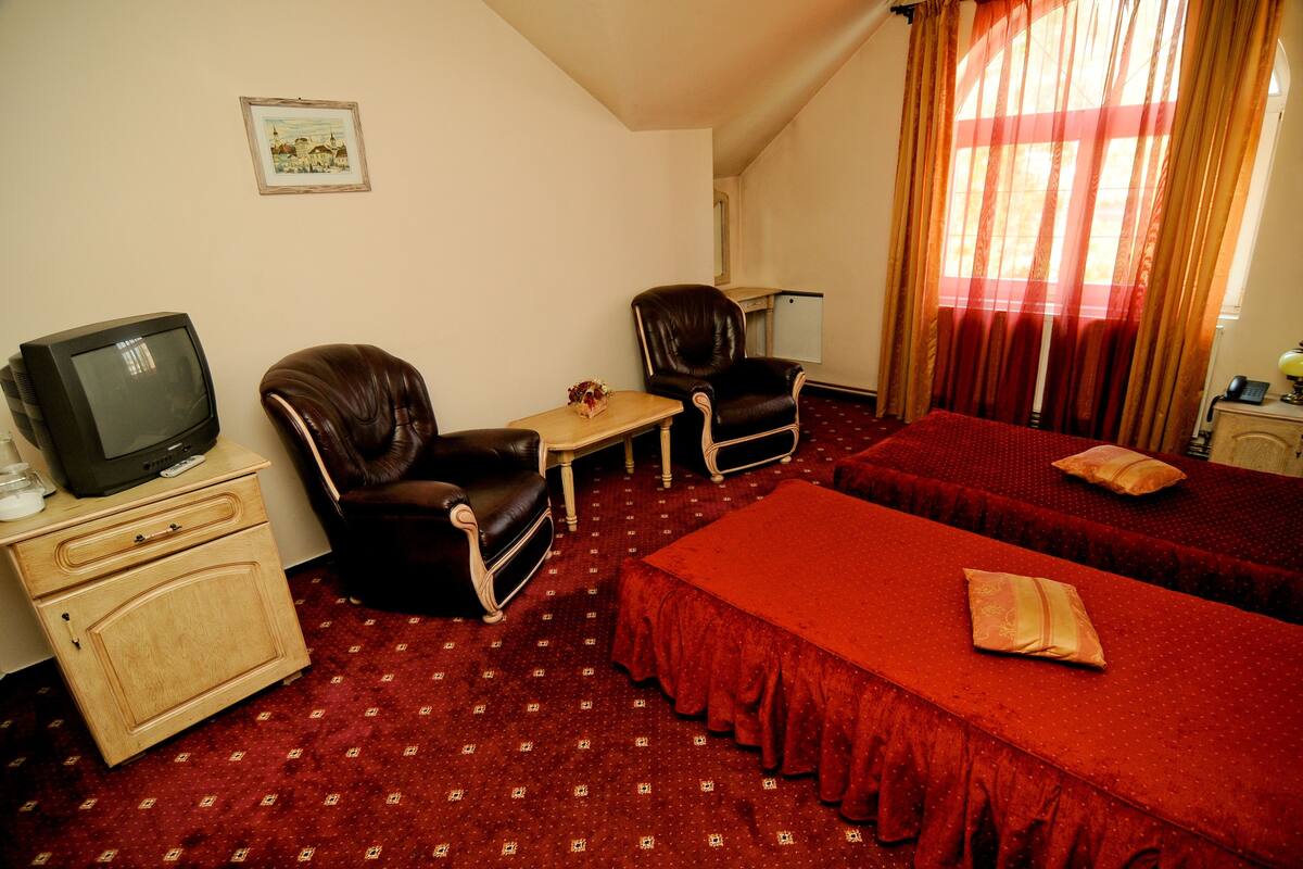 Chambre Deluxe Double ou avec lits jumeaux, réfrigérateur, vue jardin