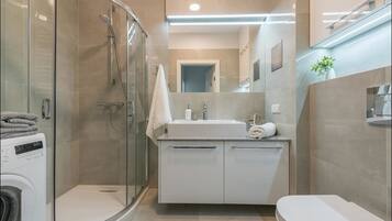 Apartment, 1 Bedroom (with A/C - at 1 Zeromskiego Street) | Bathroom | Shower, free toiletries, towels