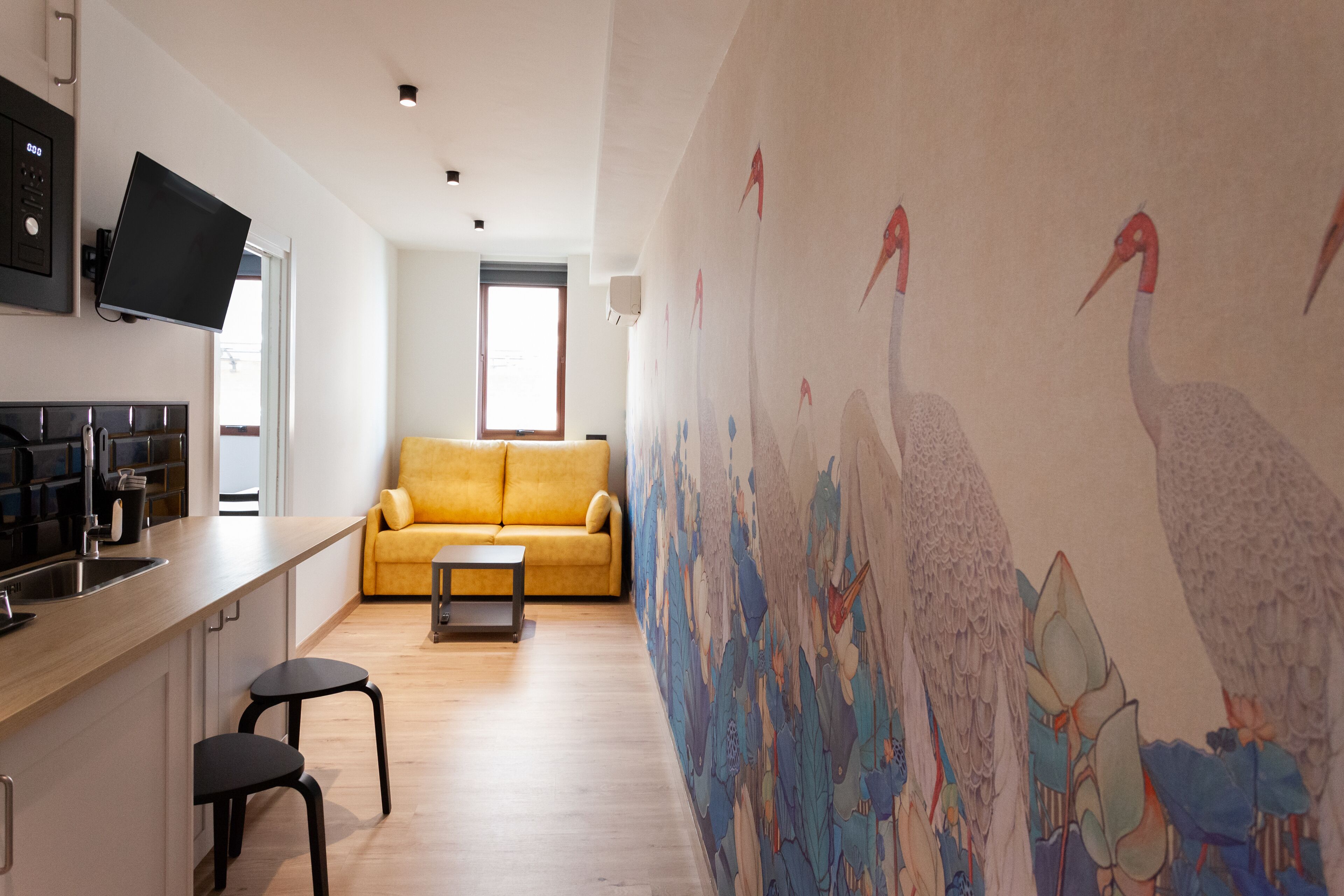 junior studio suite | private kitchen | mini-fridge, microwave, espresso maker, coffee/tea maker