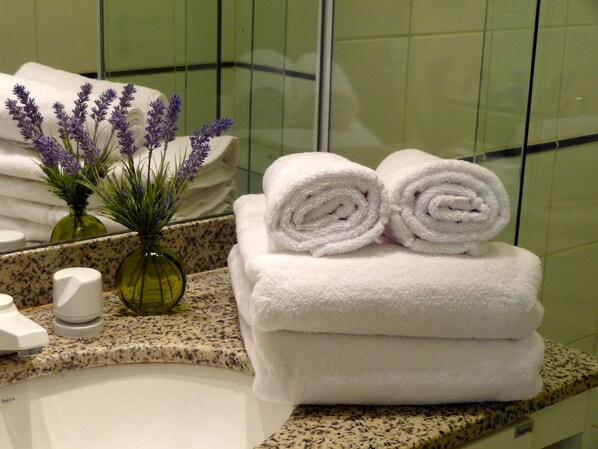 Room | Bathroom | Shower, free toiletries, hair dryer, towels