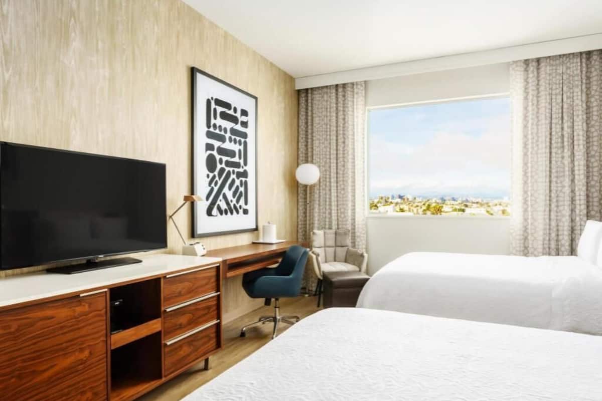 In-room safe, desk, laptop workspace, blackout drapes
