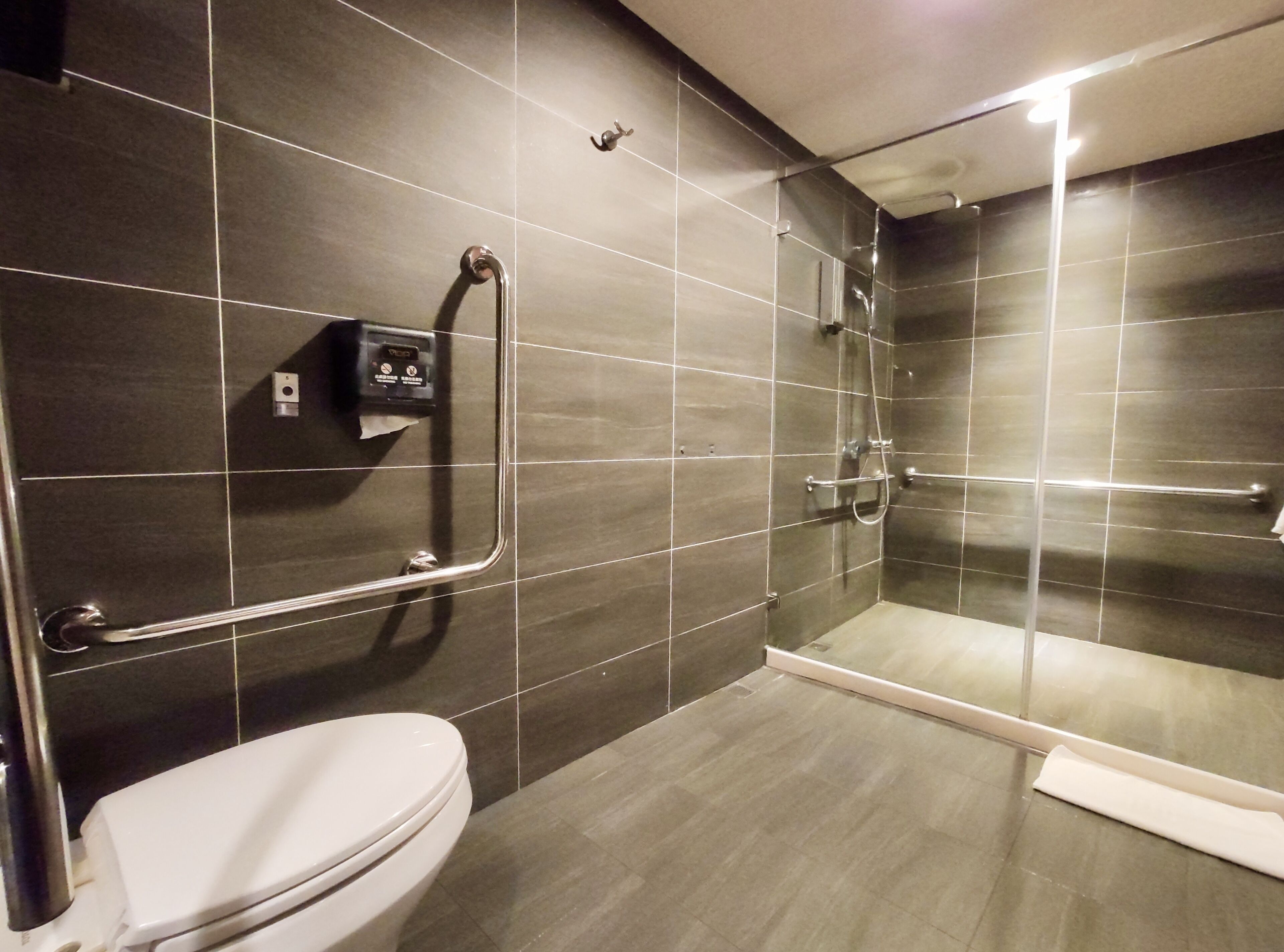 family room | bathroom | shower, free toiletries, hair dryer, slippers