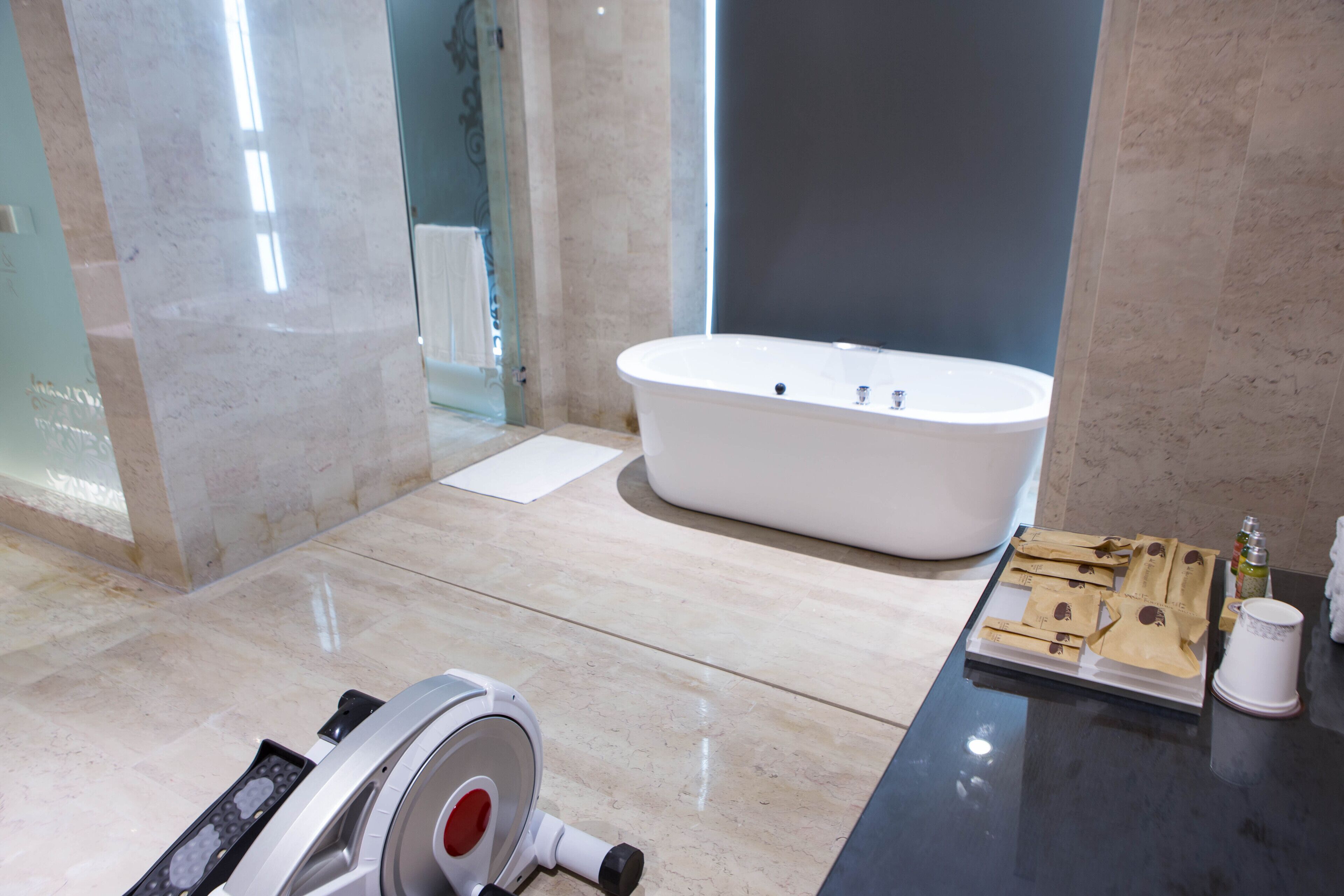 presidential suite check in time starts from 6pm | bathroom | separate bathtub and shower, free toiletries, hair dryer, slippers