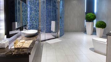 Platinum Suite Check in time starts from 6pm | Bathroom | Separate tub and shower, free toiletries, hair dryer, slippers