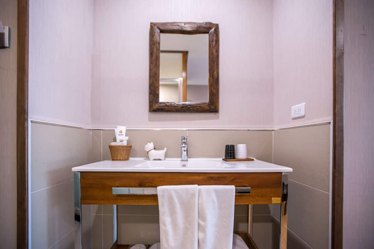 elite double room, 1 queen bed, non smoking, park view | bathroom sink