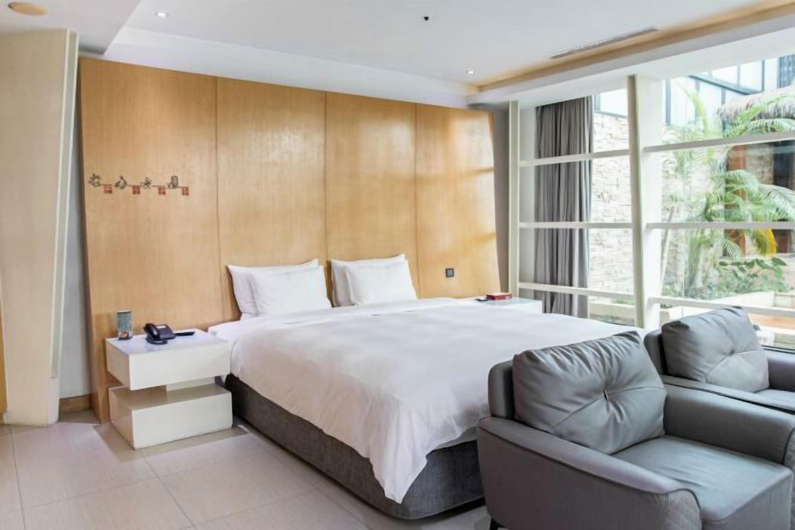 Desk, blackout curtains, iron/ironing board, free WiFi