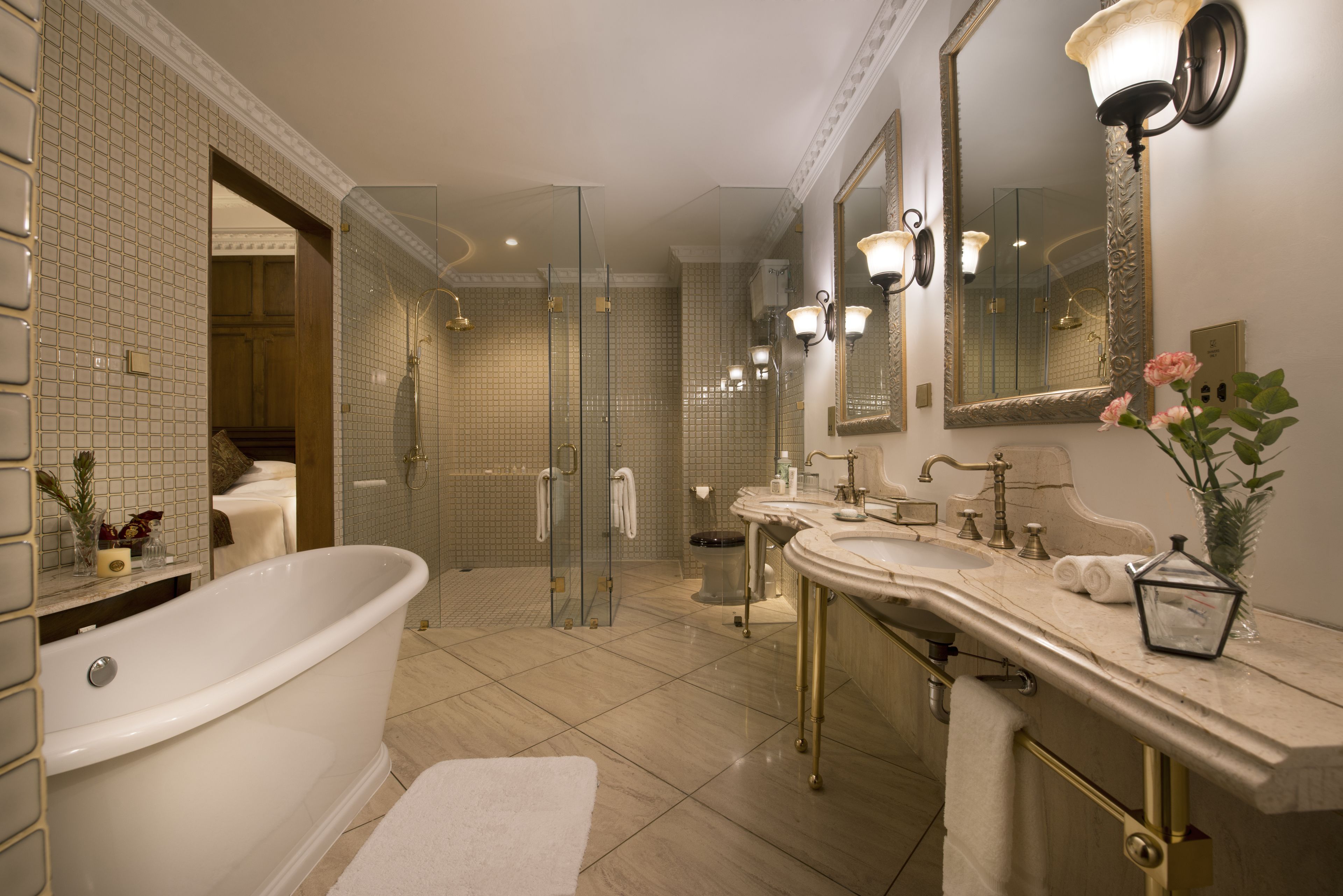 presidential suite | bathroom | free toiletries, hair dryer, bathrobes, slippers