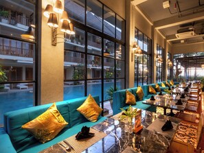 Breakfast, lunch served; local and international cuisine, beach views