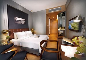 Premium bedding, minibar, in-room safe, desk