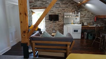 Lägenhet Panoramic - 1 kingsize-säng med bäddsoffa - kök - sjöutsikt | Vardagsrum | Smart-tv