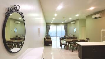 Exclusive Apartment, 3 Bedrooms, Balcony, Sea View | Private kitchen | Full-sized fridge, microwave, stovetop, cookware/dishes/utensils