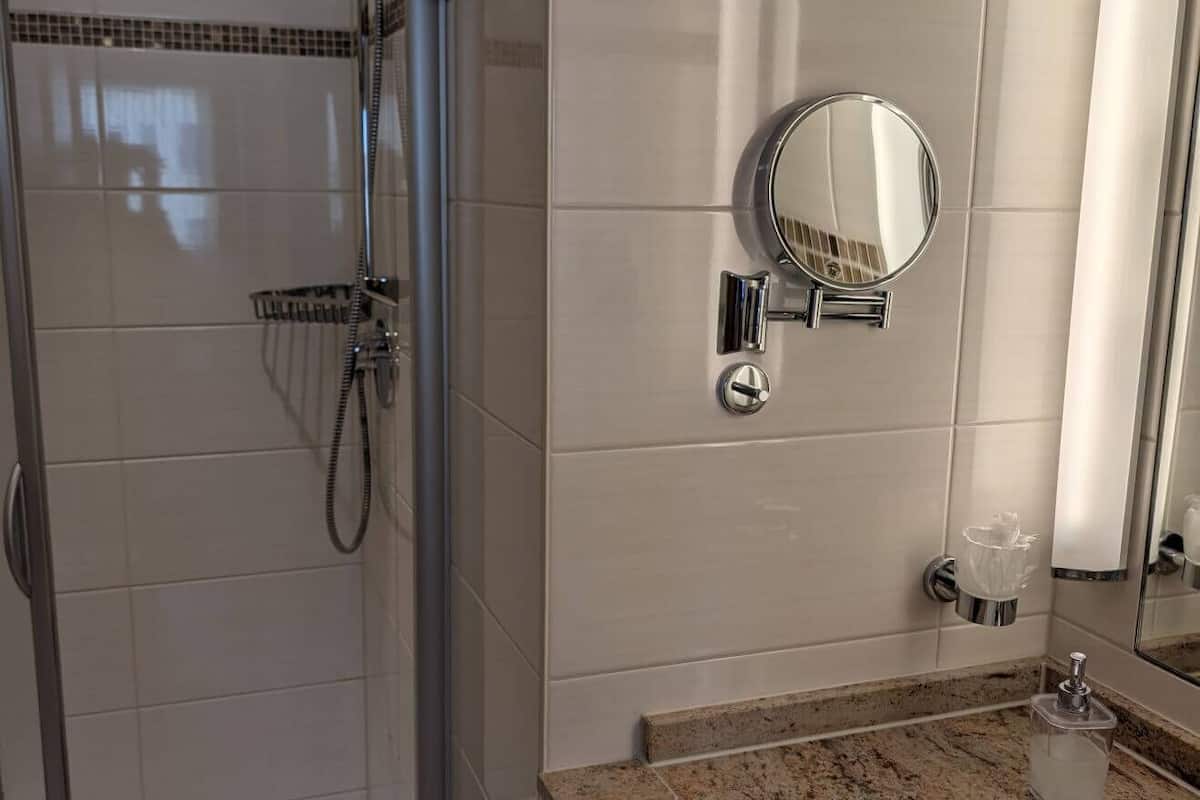 free toiletries, hair dryer, towels, soap