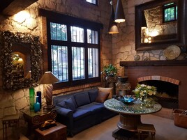 32-inch flat-screen TV with cable channels, TV