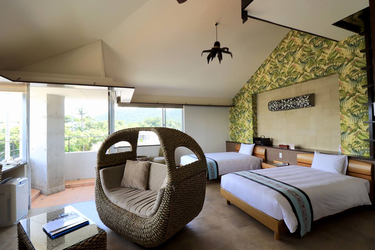 standard room, non smoking, mountain view (2 semi-double beds) | desk, blackout curtains