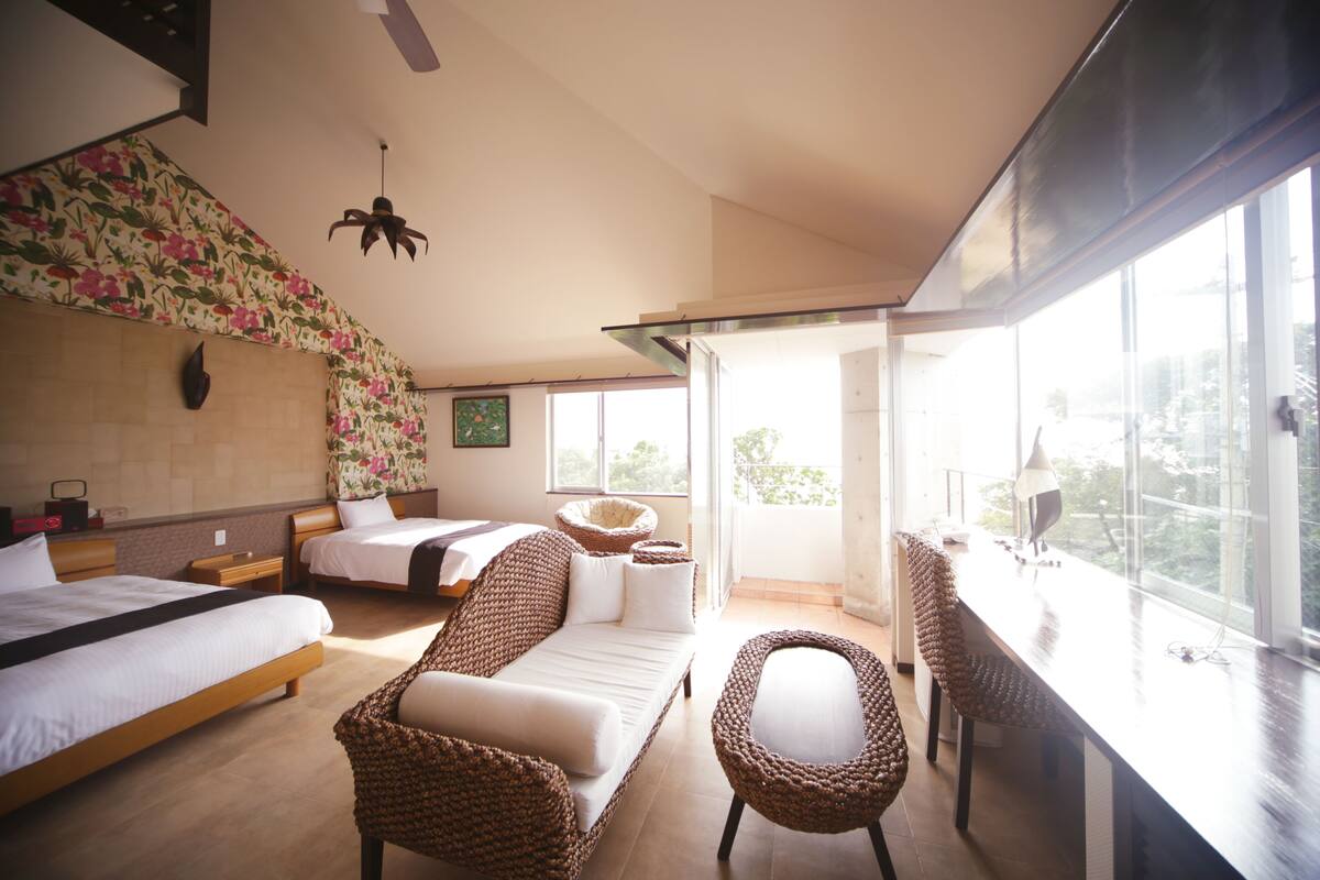 standard room, non smoking, ocean view (2 semi-double beds) | desk, blackout curtains