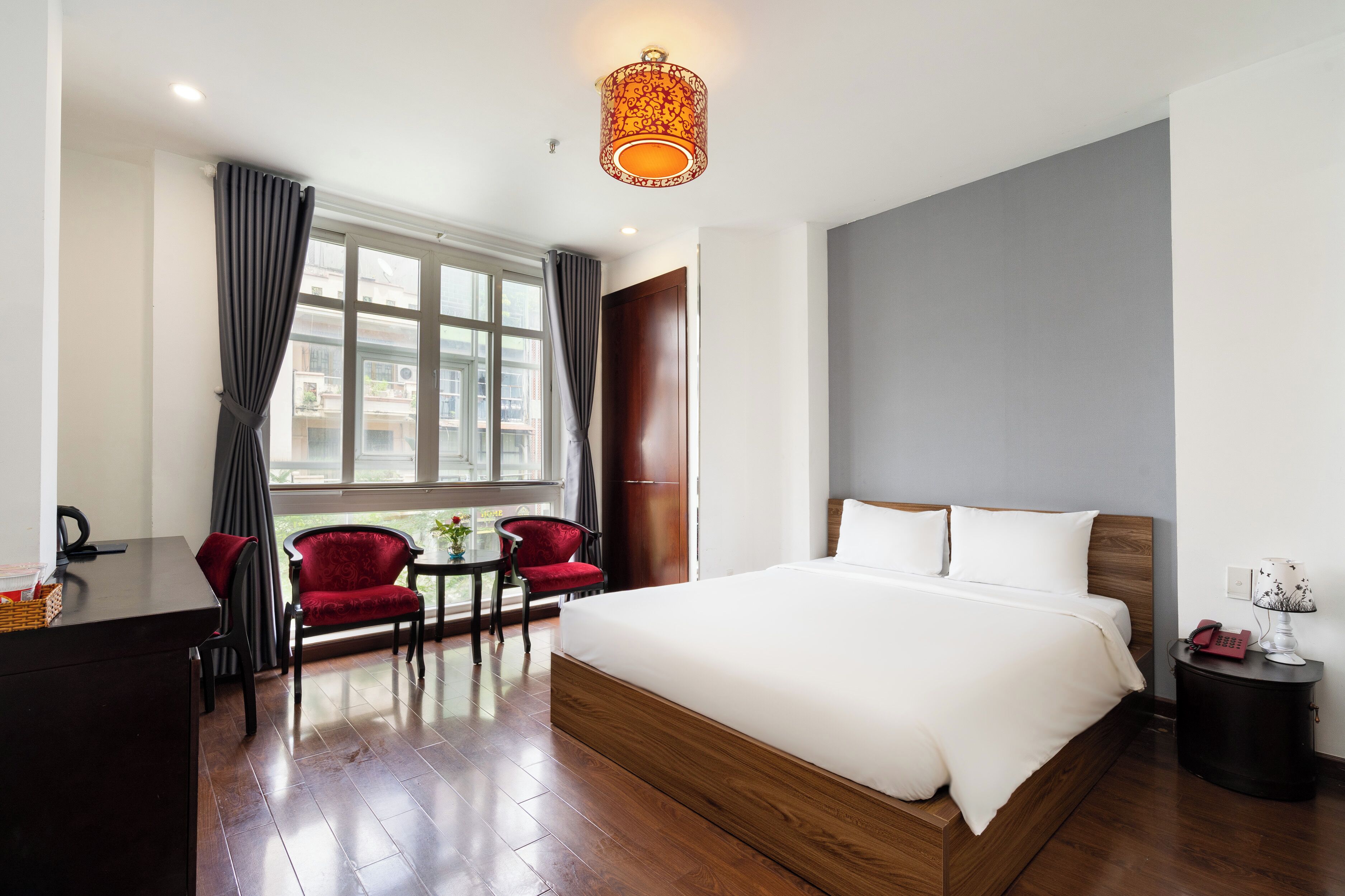 Deluxe Double Room, City View | Minibar, in-room safe, desk, blackout curtains