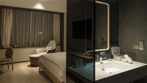 Superior-værelse - byudsigt (UV disinfected) | Badeværelse | Designertoiletartikler, hårtørrer, badekåber, hjemmesko