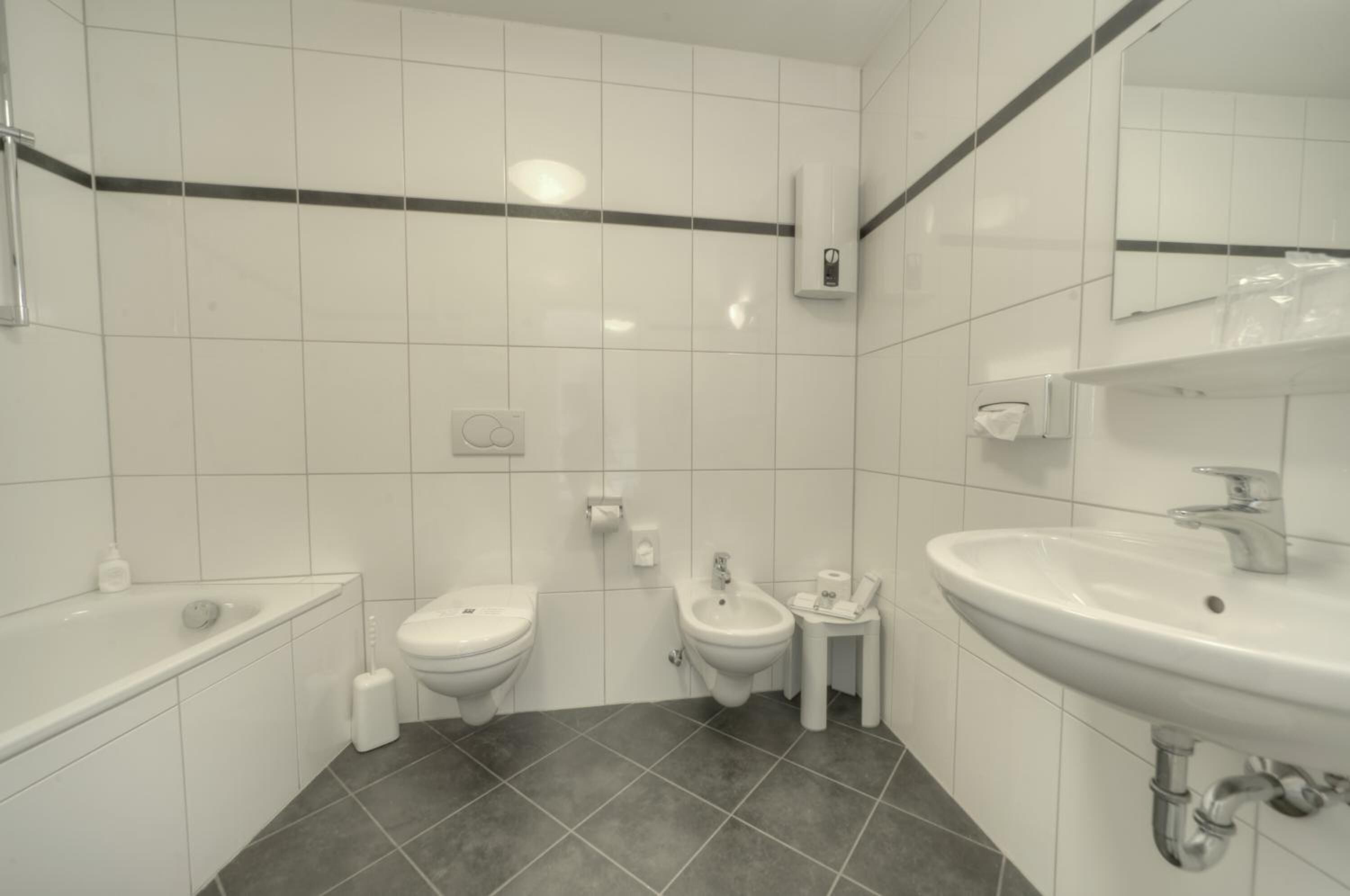 free toiletries, hair dryer, bathrobes, towels