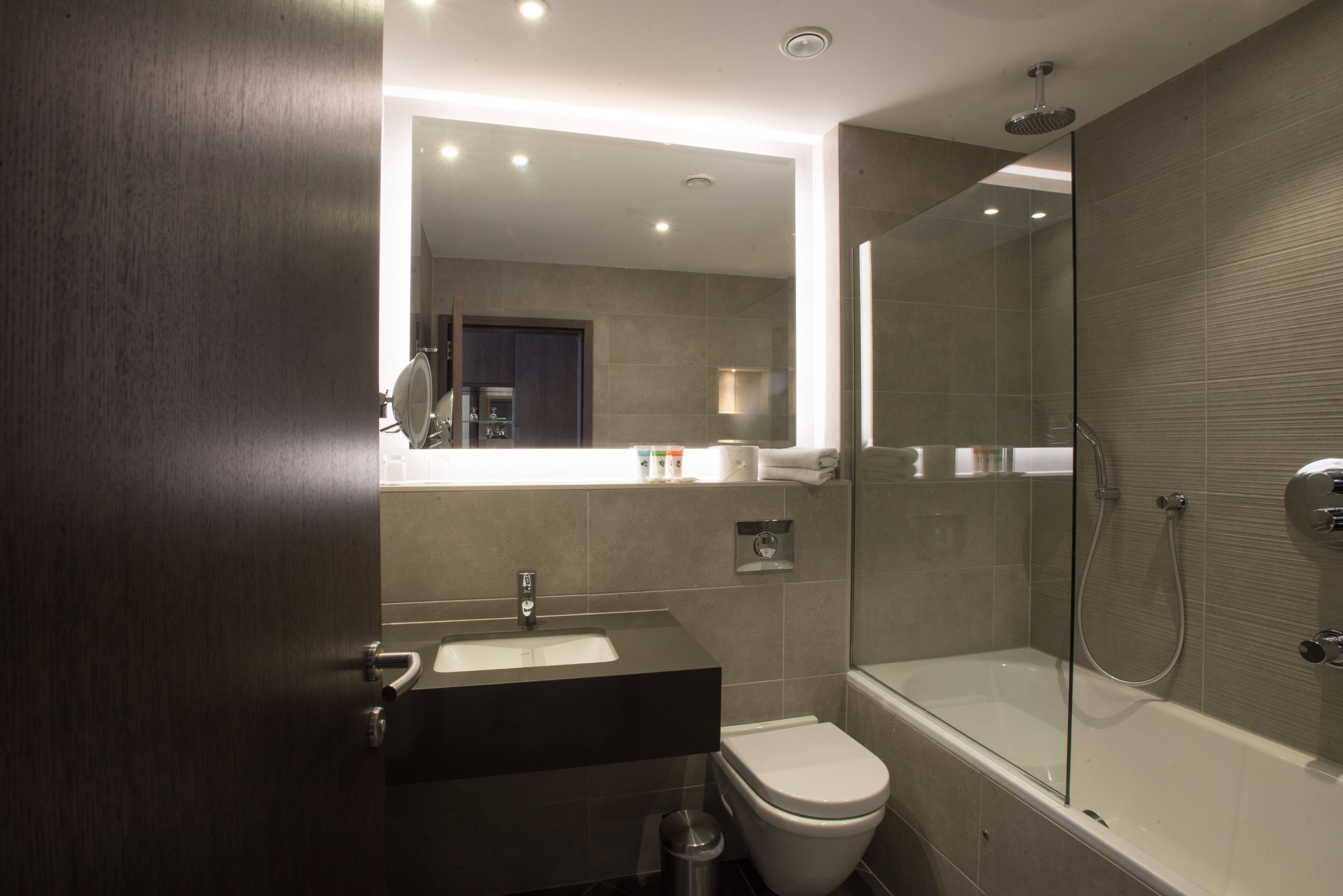 free toiletries, hair dryer, towels