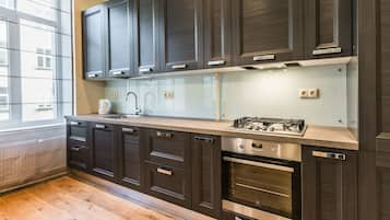 Standard Apartment, 2 Bedrooms | Private kitchen | Full-size fridge, microwave, stovetop, dishwasher