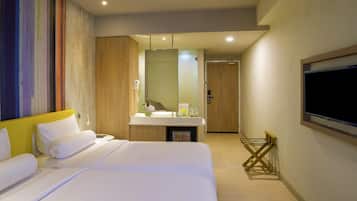 Minibar, in-room safe, desk, laptop workspace