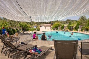 Seasonal outdoor pool, open 8 AM to 8 PM, pool umbrellas, sun loungers