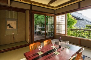 Suite, 2 Bedrooms, Temple Garden View | In-room dining - Machiya Maya Gion (Kyoto)