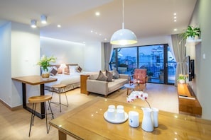 Executive Studio, Balcony, City View | Living area | Flat-screen TV - Dream Hotel & Apartment (Hanoi)