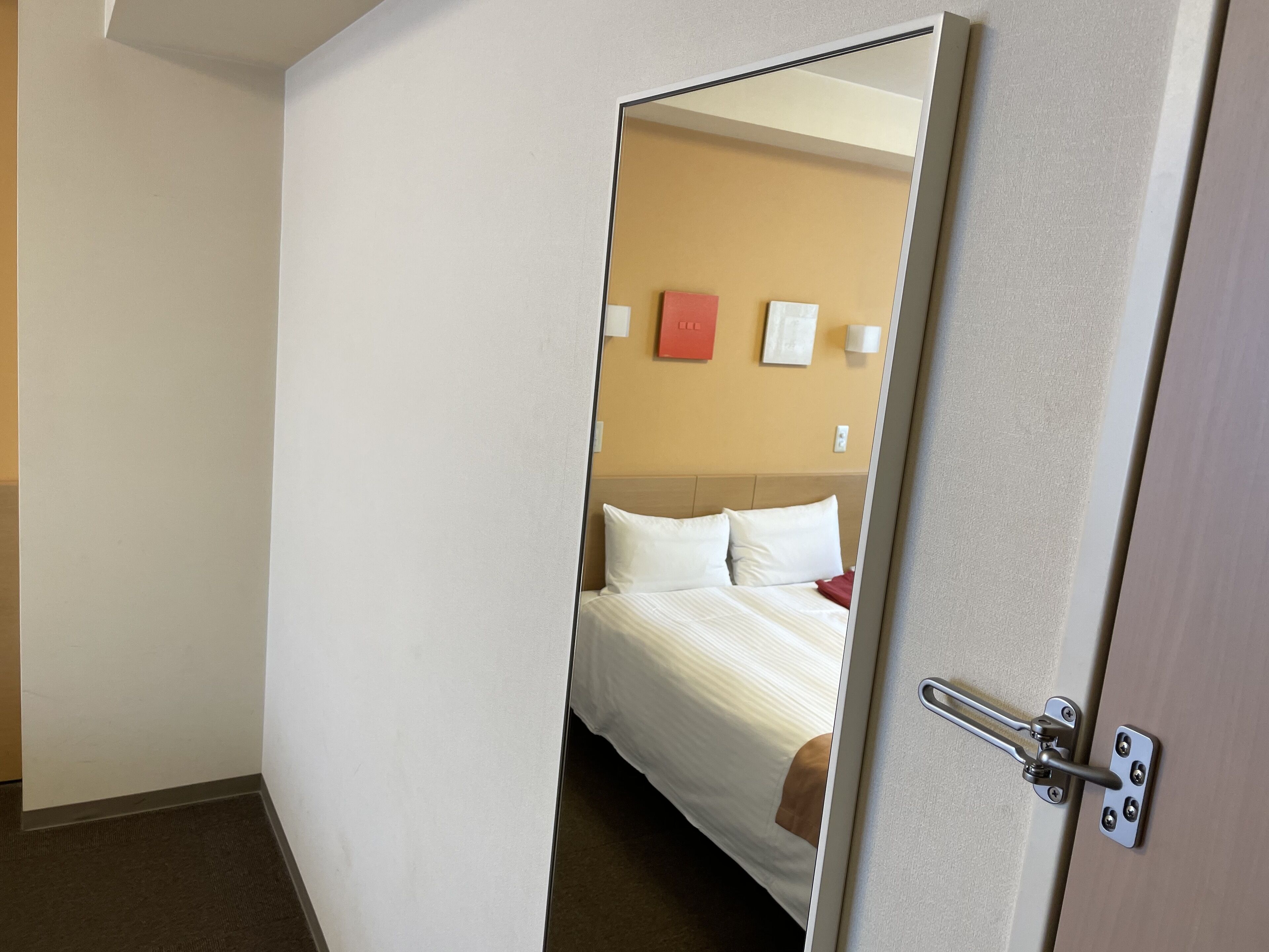 desk, laptop workspace, blackout curtains, iron/ironing board