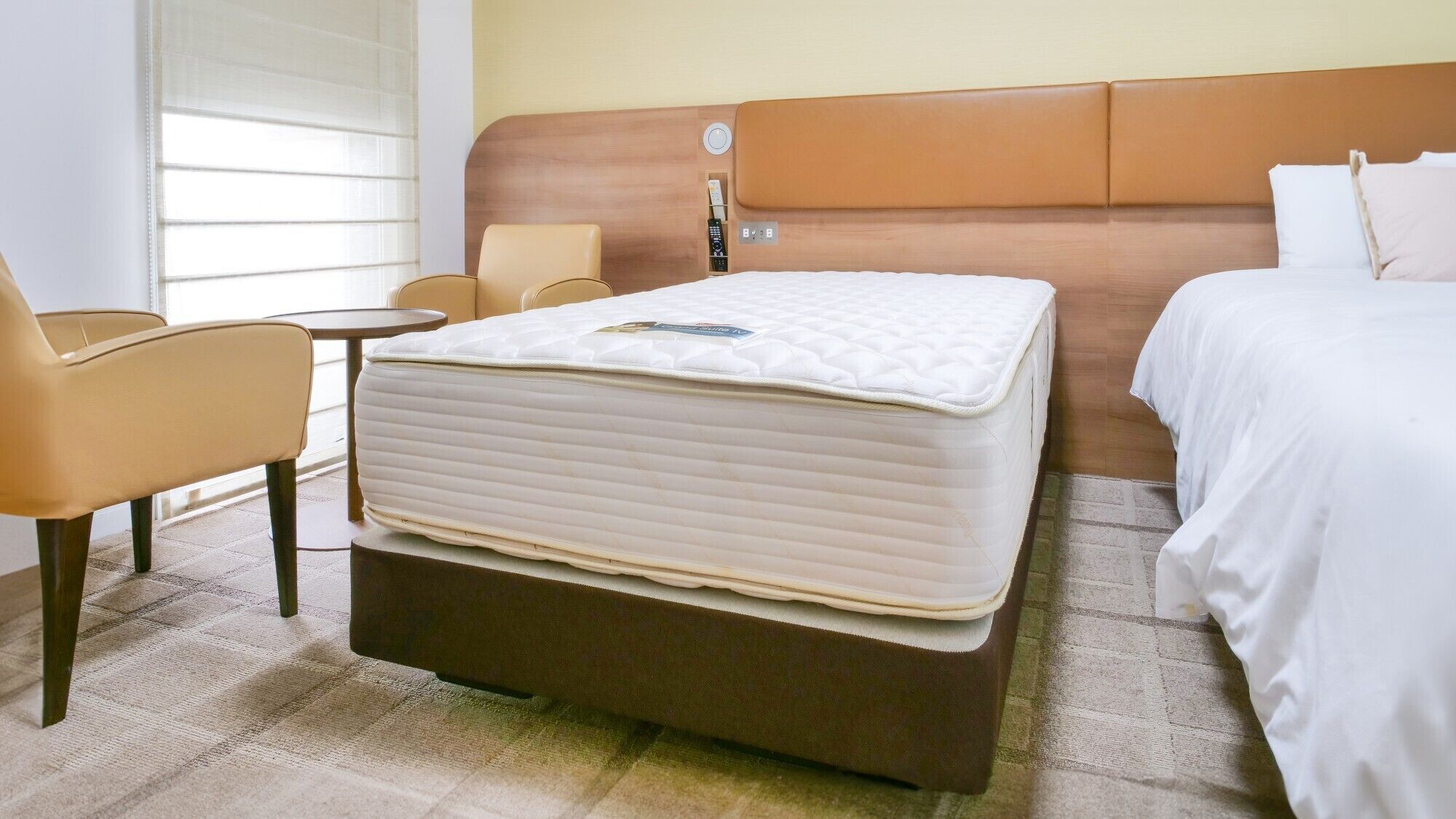 Down comforters, desk, blackout drapes, WiFi (free)