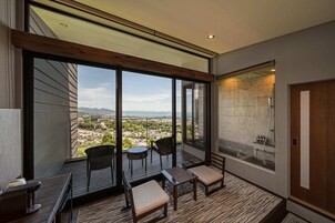 Japanese Western Style Room with Half Open-air Bath, 2F | Down comforters, in-room safe, free WiFi