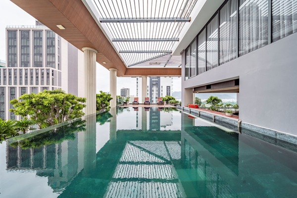 Outdoor pool, open 6:00 AM to 6:00 PM, sun loungers
