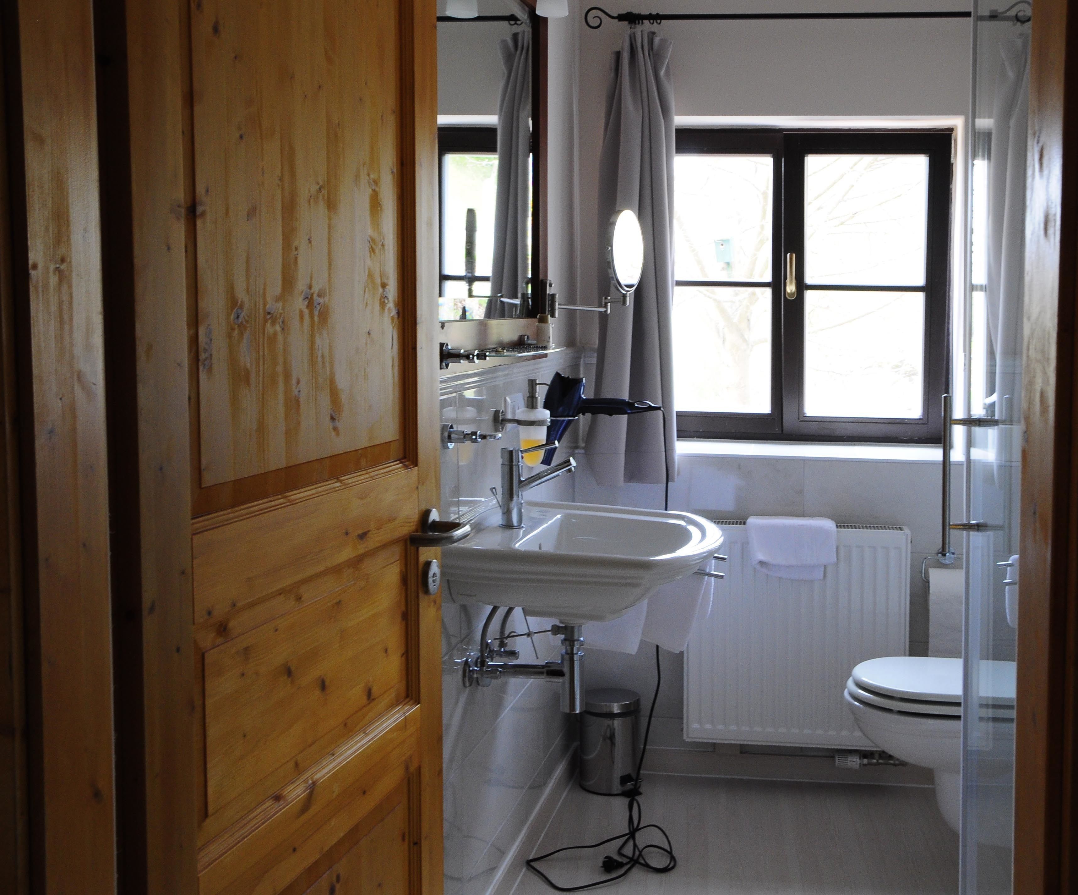 free toiletries, hair dryer, towels