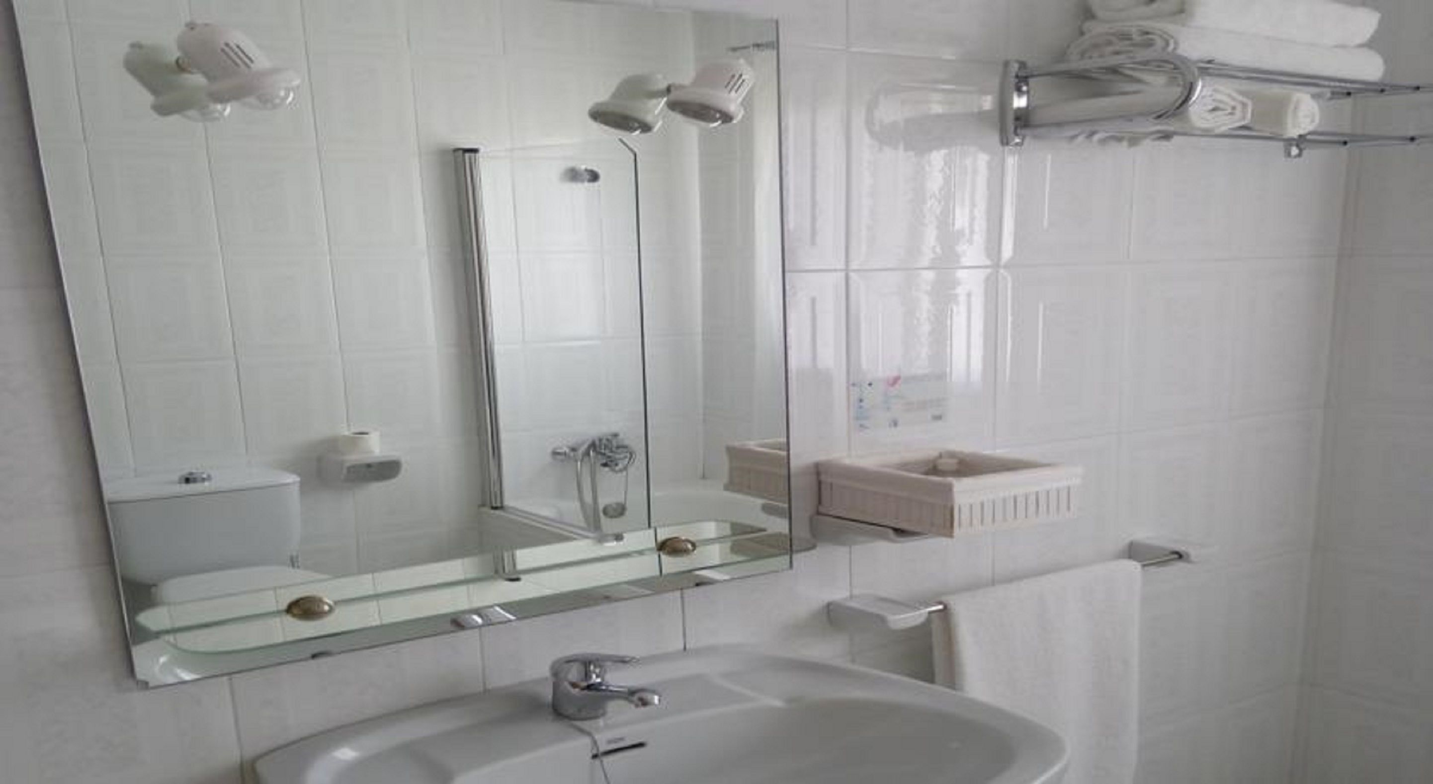 free toiletries, hair dryer, bidet, towels