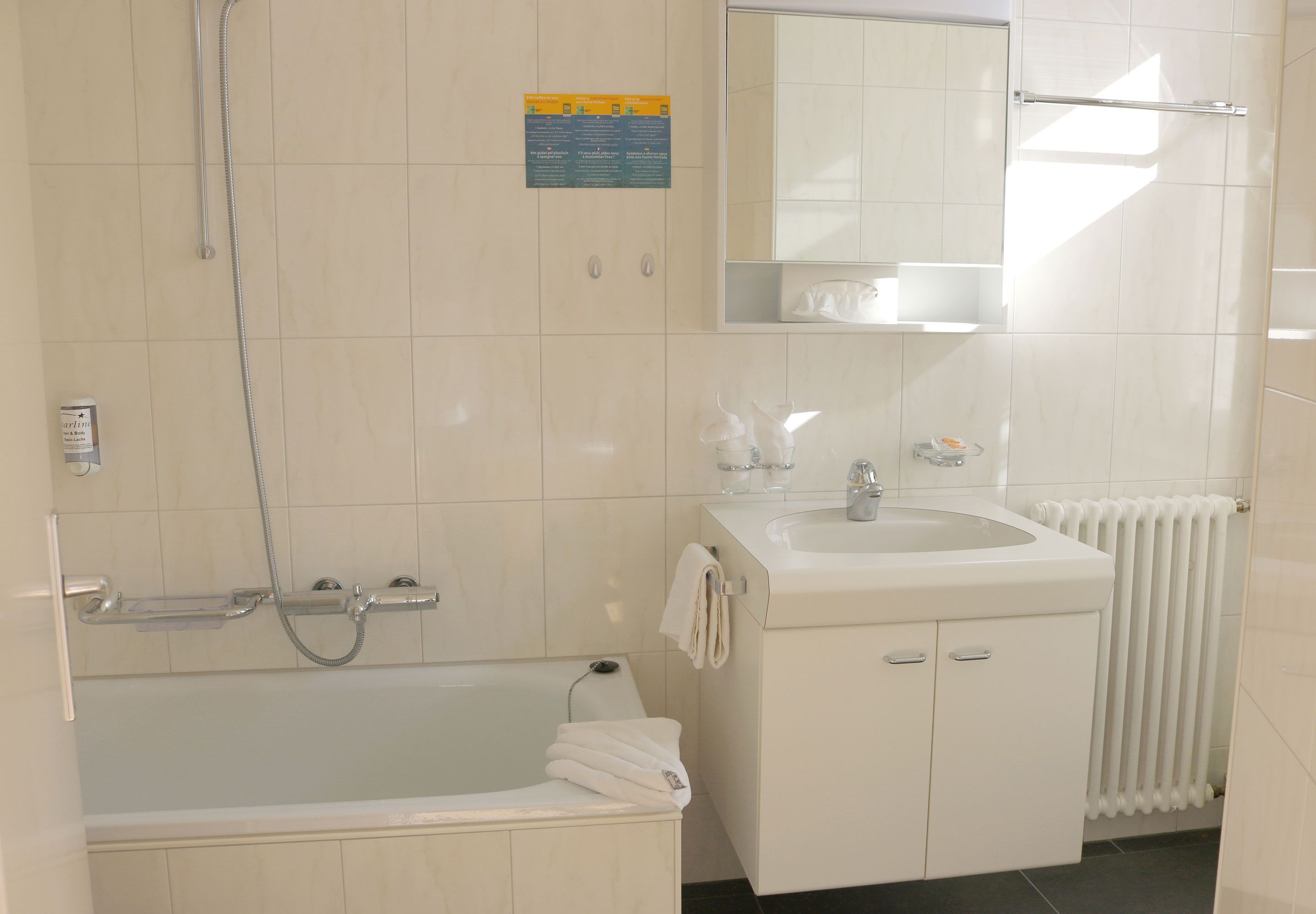 double or twin room | bathroom | free toiletries, hair dryer, towels