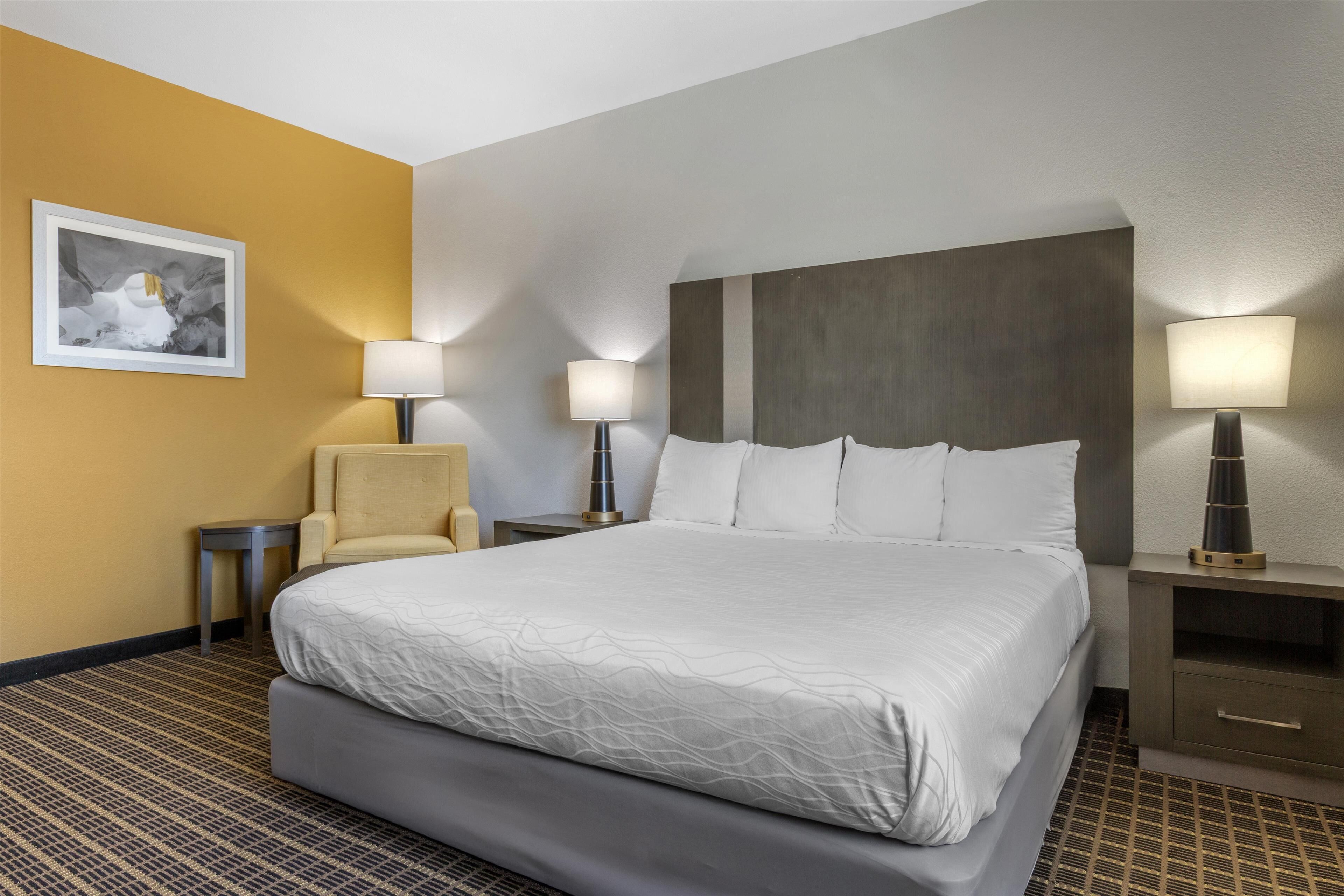 standard room, 1 king bed, accessible, non smoking (walk-in shower) | pillow-top beds, in-room safe, desk, laptop workspace