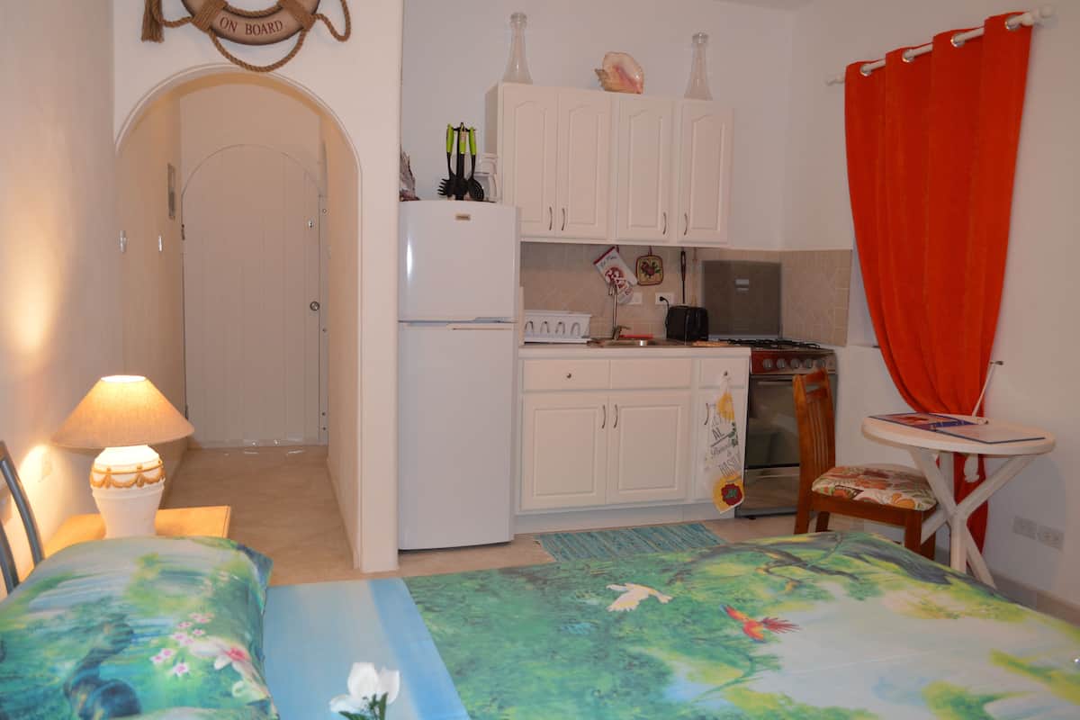 studio, 1 queen bed, garden view | premium bedding, in-room safe, individually decorated