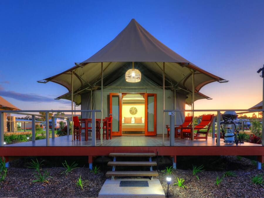 Telt – deluxe, 1 kingsize-seng | Terrasse/patio